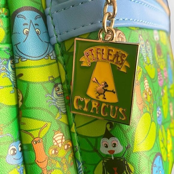 Loungefly Disney Pixar A Bug’s Life Mini Backpack Green Bugs New Exclusive - Picture 4 of 8